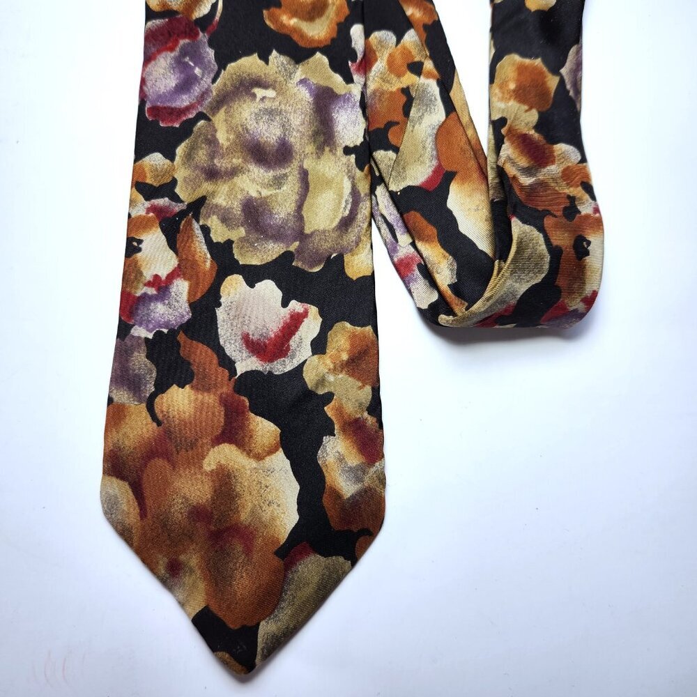 Sheaf & Caber Floral Necktie Mens Tie Multicolour 100% Silk Italy